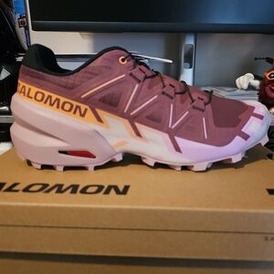 Salomon Women's Athletic Shoes - Maroon and Light Pink